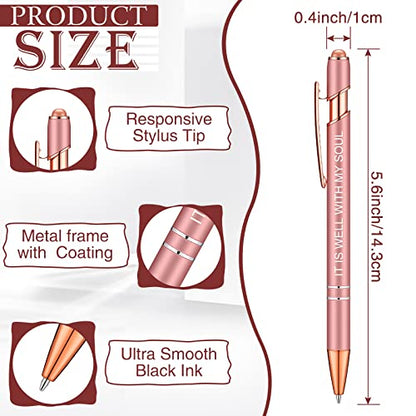 Zonon 12 Pcs Inspirational Pens, Motivational Ballpoint Pen Gifts for Women - color: Rose Gold, style: Bible Style