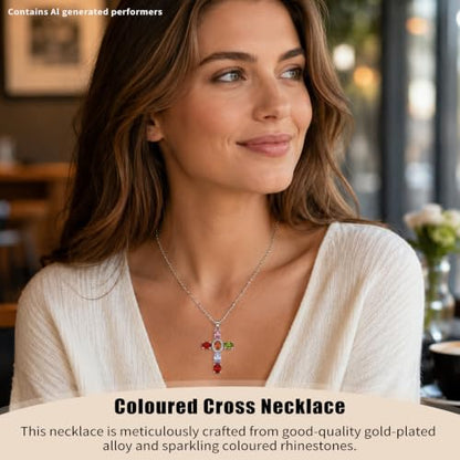 Colorful Crystal Rainbow Symbol Pendant Alloy Clavicle Necklace - color: Silver 2