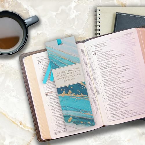 Christian Art Gifts Marble Swirl Scripture Bookmark God Will Be with You - style: God With You