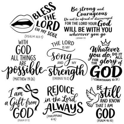 8Pcs Assorted Inspirational Bible Verse Vinyl Wall Stickers