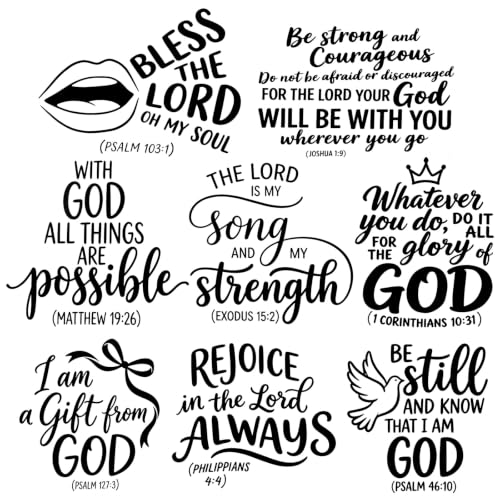 8Pcs Assorted Inspirational Bible Verse Vinyl Wall Stickers