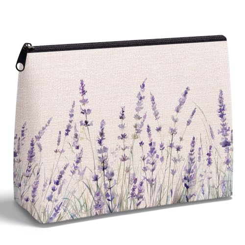 Purple Lavender Zipper Makeup Bag for Women - color: Lavender
