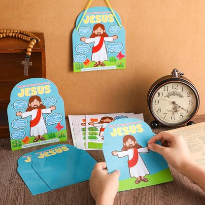 Motipuns 24 Pcs What a Friend We Have in Jesus Craft Kit Jesus Christian Vacation Bible School Crafts for Kids Classroom Sunday School Church Activities Camping Party Favors