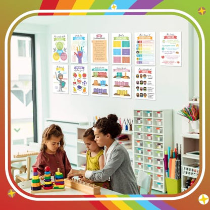 Sproutbrite 12 Pack 12'' x 16'' Educational Sunday School Posters - color: Sunday School Poster