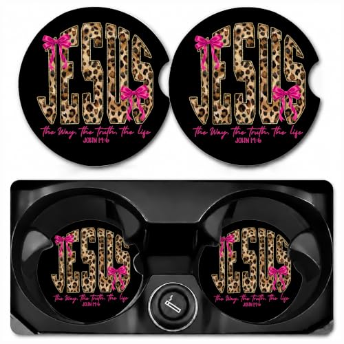 Car Coasters for Cup Holders, Jesus Car Coasters Set of 2, B18 - color: Jesus