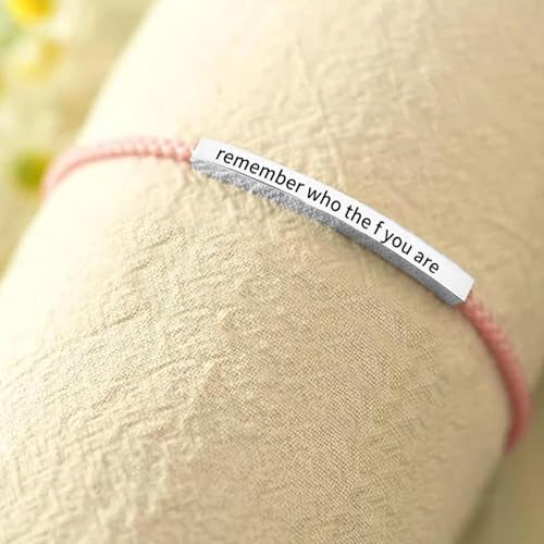 God is in Control Leather Bracelet, Stainless Steel Christian Faith Braided Engraved Bar Bracelets Self Worth Motivation Bracelet Inspirational Friendship Jewelry for Men Women - color: Remember Pink&Silver