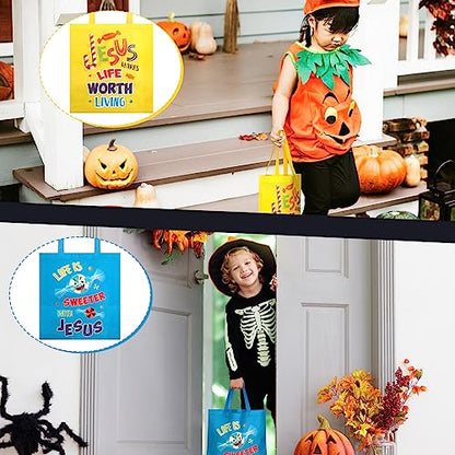 Sweetude 24 Pcs Bible Christian Halloween Bags, Jesus Religious Gift