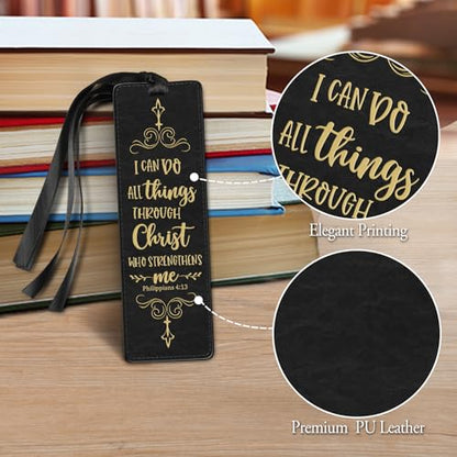 FINPAC Leather Bible Bookmarks, Bible Verse Book Markers