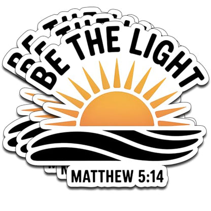 (3pcs) Be The Light Matthew 5 14 Bible Verse Sticker Christian Faith Quote for Laptop Water Bottle Vinyl. Size 2.5" x 3" - color: Be the Light Matthew 5 14