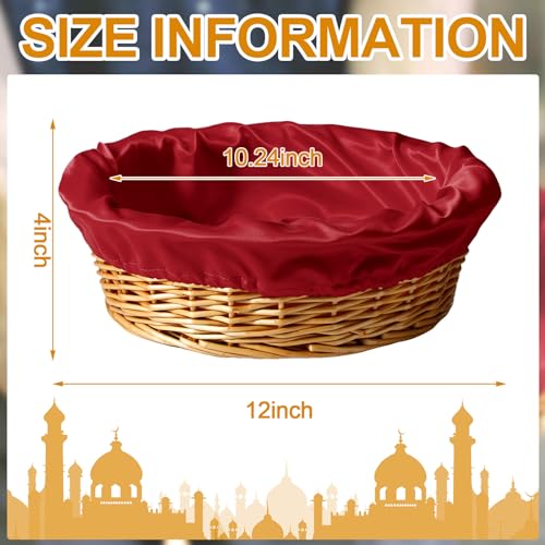 FillTouch 2 Pcs 12 Inches Round Offering Baskets for Church, Blue,Red - color: red, blue