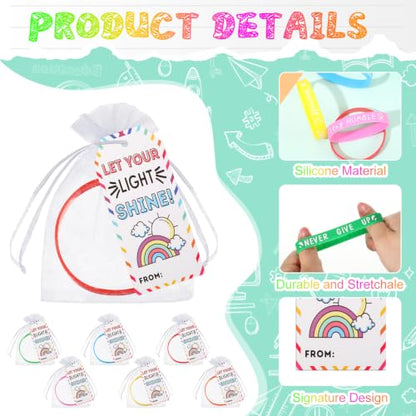 72 Pcs Motivational Silicone Wristbands, Back to School Gifts for Students