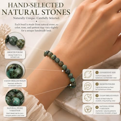 Cherry Tree Collection 100PCS 6mm African Turquoise Round Bead Craft Kit - color: african turquoise, size: 6mm