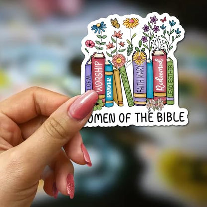 Women of The Bible Stickers 3Pcs Wait Like Sarah Perfect Like Rahab Trust Like Ruth Decals Vinyl Waterproof Christian Jesus Stickers for Water Bottles Laptop (Women of The Bible) - color: Women of the Bible