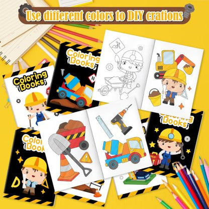 Bulk Construction Coloring Books, 24Pcs Mini Drawing Booklet for Kids - style: Construction