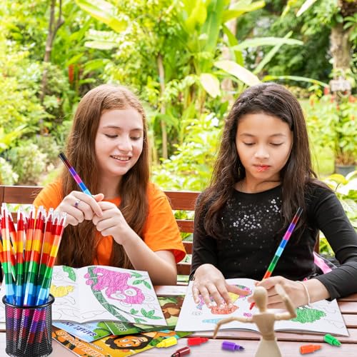 BenLouis 24 Jungle Safari Mini Coloring Books with 24 Crayons for Kids Bulk - style: Safari Animals