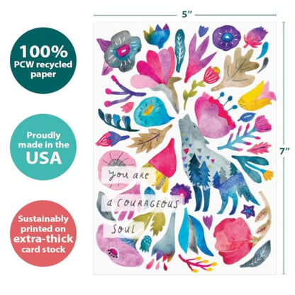 Tree-Free Greetings - Wolf Encouragement Card - Courageous Soul - color: Courageous Soul