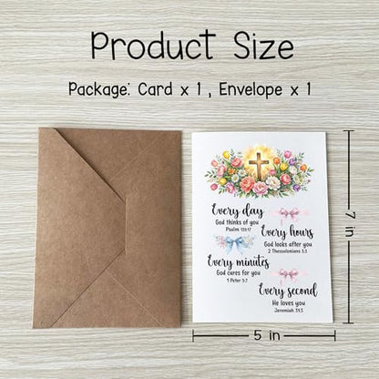 Every Day God Thinks of You Christian Encouragement Card Inspirational Faith Cards Uplifting Message Motivational Gift for Friend Daughter Son Wife Husband Girlfriend Boyfriend Coworker Prayer Partner - color: Every Day Every Hour Every Minutes