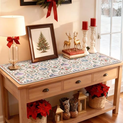 iCasso Christmas Desk Mat, Beige Mouse Pad, Desk Protector Mat - color: Beige Christmas