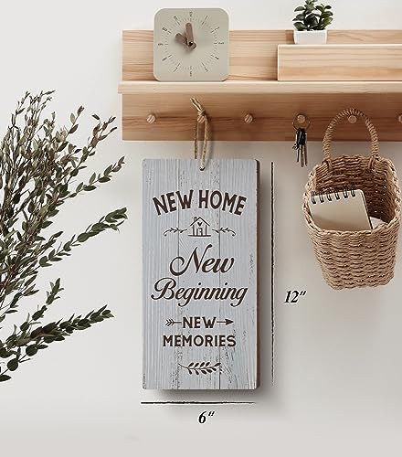 YZEXEZY New Home New Beginning Sign 12"x6" House Warming Gifts for Couple Home Owners House Wall Decor - style: New Home New Beginning