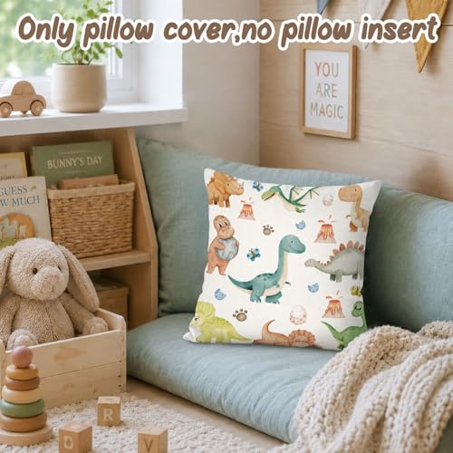 Dinosaur Kids Pillow Cover,Baby Nursery Decor 18x18 Pillow Cover - color: Dinosaur