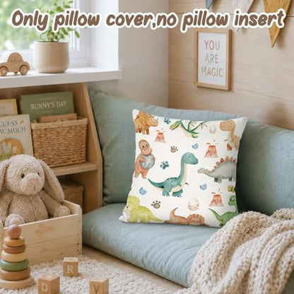 Dinosaur Kids Pillow Cover,Baby Nursery Decor 18x18 Pillow Cover - color: Dinosaur