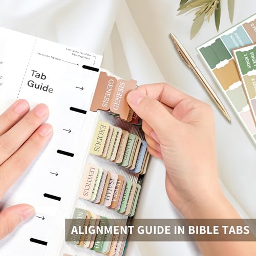 Taja Bible Tabs, 75 Large Print Index Tabs for Women & Men - color: A- Boho