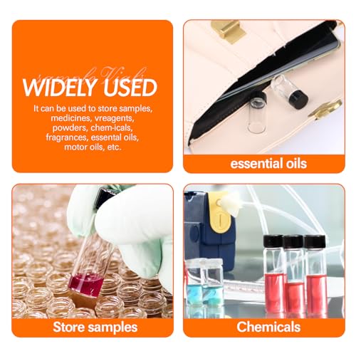 PEKYBIO 4ML Small Clear Glass Vials with Screw Caps, 20 PCS - size: 4 ml (20 pieces)