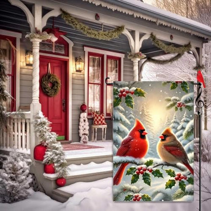 Winter Christmas Garden Flags 12x18 Double Sided Outside - color: Snow, size: 12x18 Inches