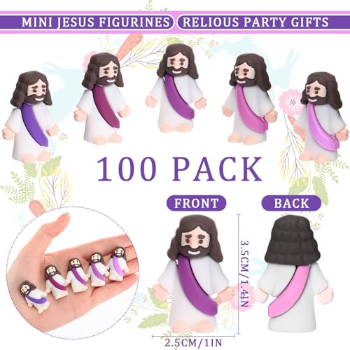 Barydat 100 Pcs Little Jesus Figures, Halloween Prank Props, Purple Series - color: Purple Series