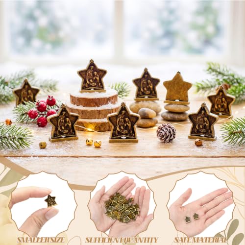 Civaner 50 Pcs Mini Brass Color Nativity Scene Figurines, Nativity Decor - style: Nativity