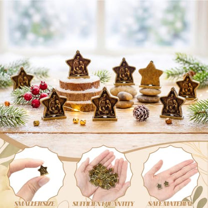 Civaner 50 Pcs Mini Brass Color Nativity Scene Figurines, Nativity Decor - style: Nativity