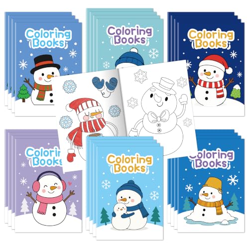 ANGOLIO Winter Snowman Coloring Books for Kids - 24 PCS Winter Party Favors - style: Art Deco
