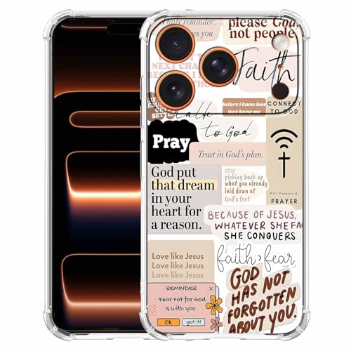 Christian Quotes Aesthetic Vintage Jesus Bible Verse Collage Pattern,Soft TPU Bumper Case for iPhone 17 Pro Max,#4 - color: Bible 4, size: iPhone 17 Pro Max