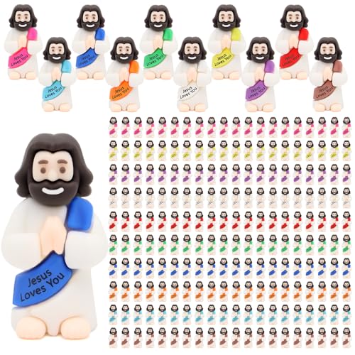 200pcs Praying Jesus Figures, Mini Jesus Figurines in Bulk for Easter Gifts - size: 200pcs Little Jesus