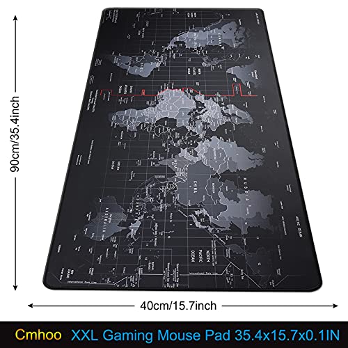 XXL Professional Large Mouse Pad & Computer Game Mouse Mat (35.4x15.7x0.1IN, Map) (90 * 40 Map) - color: Map, size: 35.4L x 15.7W inches