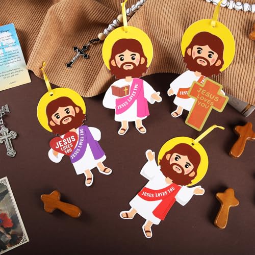 Frienda 48 Sets Christmas Crafts Paper Jesus Loves You - style: Jesus Loves You