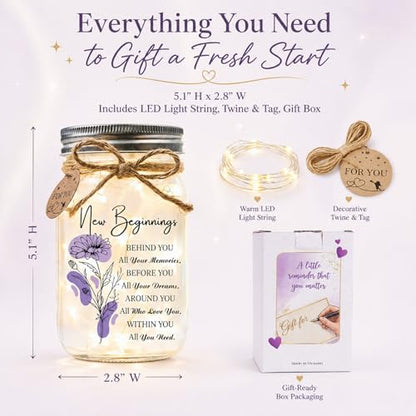 SOLMAY New Beginnings Gifts for Women, New Job Gifts for Women Keepsake Jar - color: Mason New Beginnings