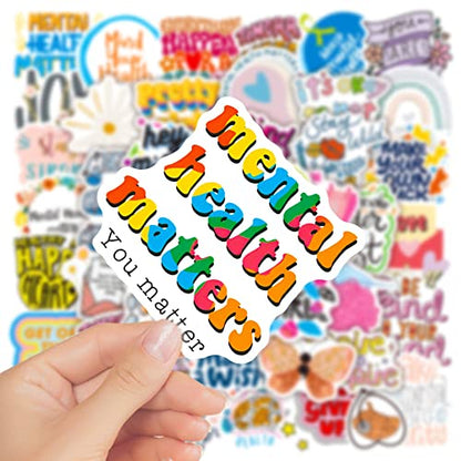 100pcs Mental Health Matters Sticker Pack.Waterproof Positive Quote Stickers for Water Bottles Laptop Notebook Phone Scrapbook,Vinyl Decals for Teens Adults Gifts - color: 100 - Mental Health