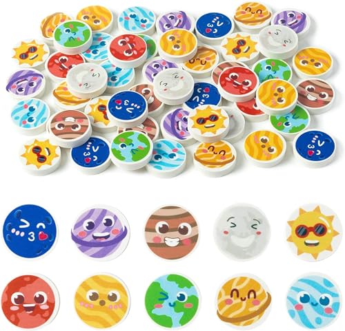 Haooryx Solar System Mini Erasers Bulk Novelty Outer Space Pencil Erasers