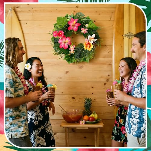 Cinnvoice Hawaiian Wreath Artificial Front Door Wreath - style: Hawaiian