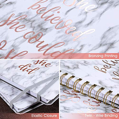 Frasukis Ruled Notebook/Journal - Spiral Notebook, 8.5" X 6.4" - color: black white