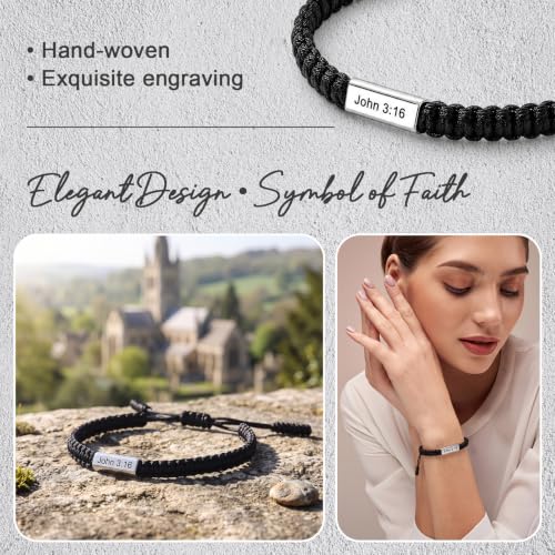 Landical Bible Verses Bracelet Christian Gift Teens Men - style: John 3:16