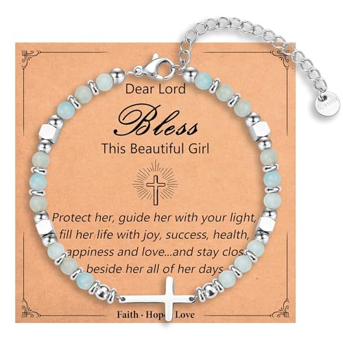 Religious Cross Bracelet for Women Girls, Christian Gifts - color: God Bless