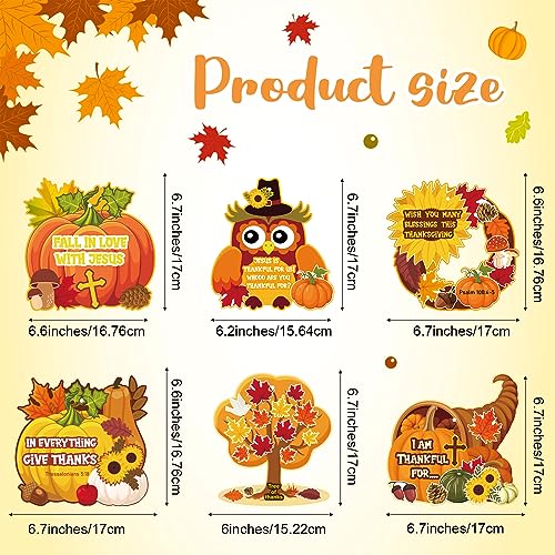 Outus 24 Pcs Religious Fall Crafts for Kids - Autumn Harvest Pumpkin Jesus Stickers, Thanksgiving DIY Craft Hanging Ornaments for Christian Classroom Activities