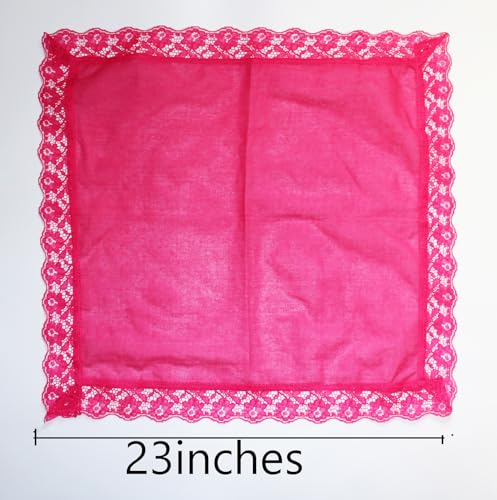 24" Lap scarf lap scarves with lace trims lap handkerchief Lap covers lap skirts for women in church - color: Blue+red