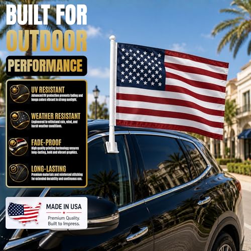 Custom Car Flag Pole by BCB Personalized Flag Banner Printed in USA - color: Car Flag