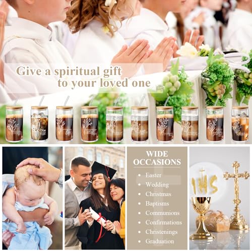 Mifoci 10 Pcs 16 oz Christian Gift for Women Glass Cups