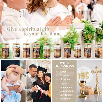 Mifoci 10 Pcs 16 oz Christian Gift for Women Glass Cups