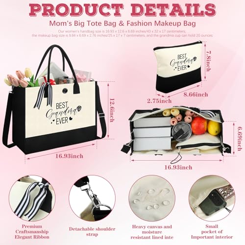 Silkfly 3 Pcs Best Grandma Ever Gifts Set for Thanksgiving Christmas Day - style: Best Grandma Ever