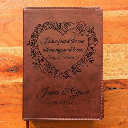 SacredBound Personalized ESV Super Giant Print Bible – Burgundy TruTone Faux Leather | Custom Name Engraved | English Standard Version with 17-Point Font & Full-Color Maps (Song of Solomon)
